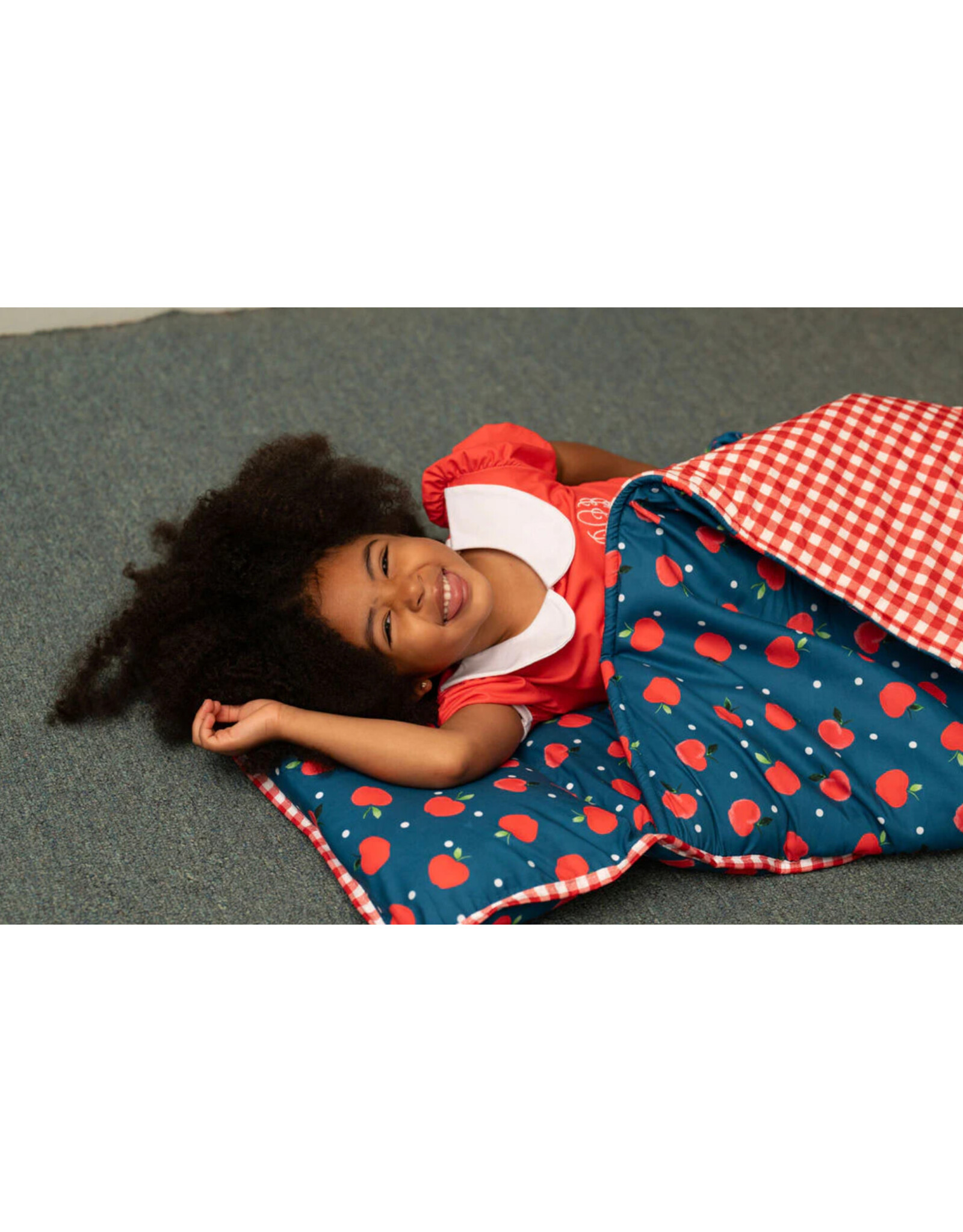 Sugar Bee Clothing Sugar Bee- Apples on Navy Nap Mat