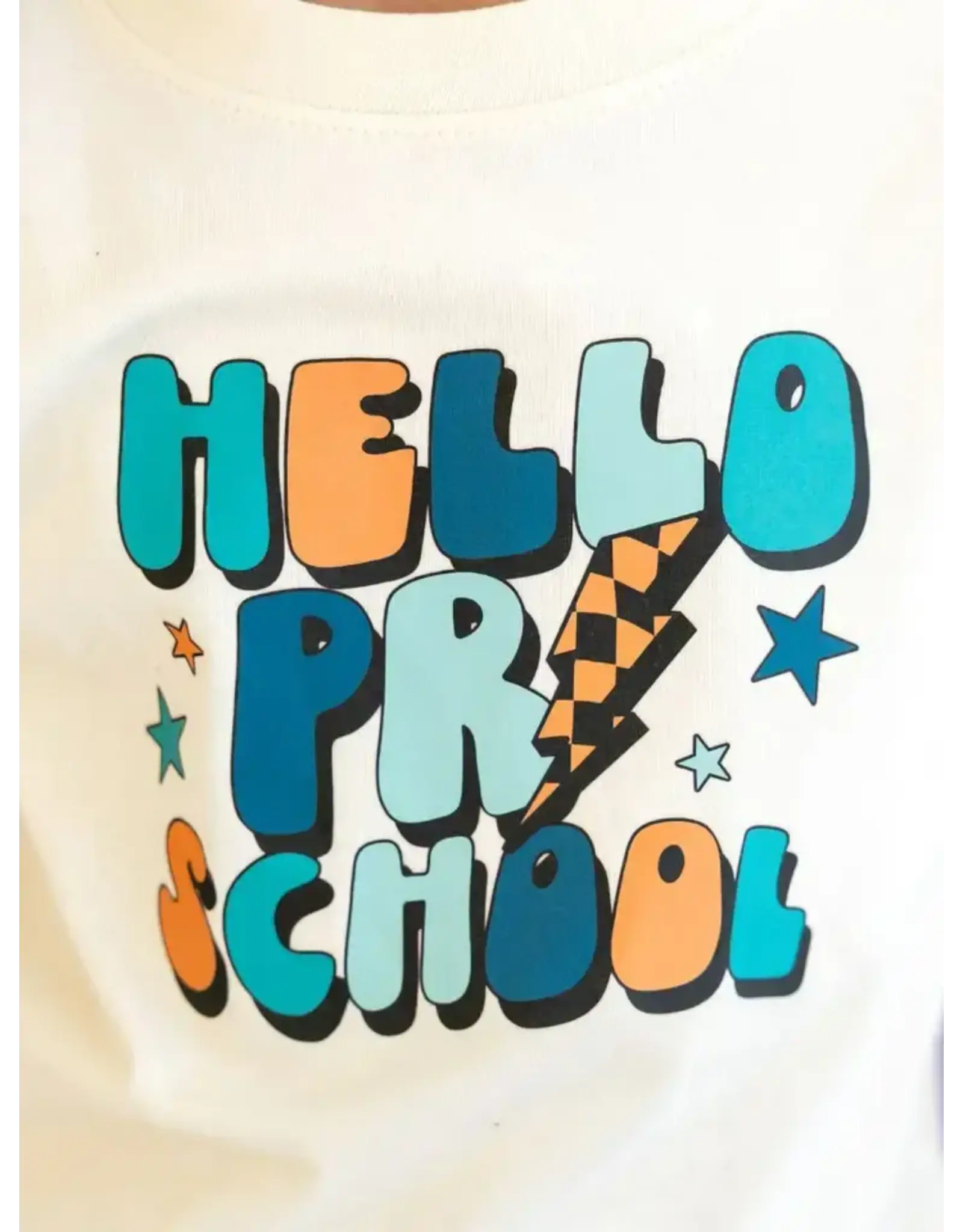 Sweet Wink- Hello Preschool Shirt: Natural