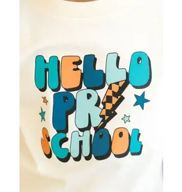 Sweet Wink- Hello Preschool Shirt: Natural