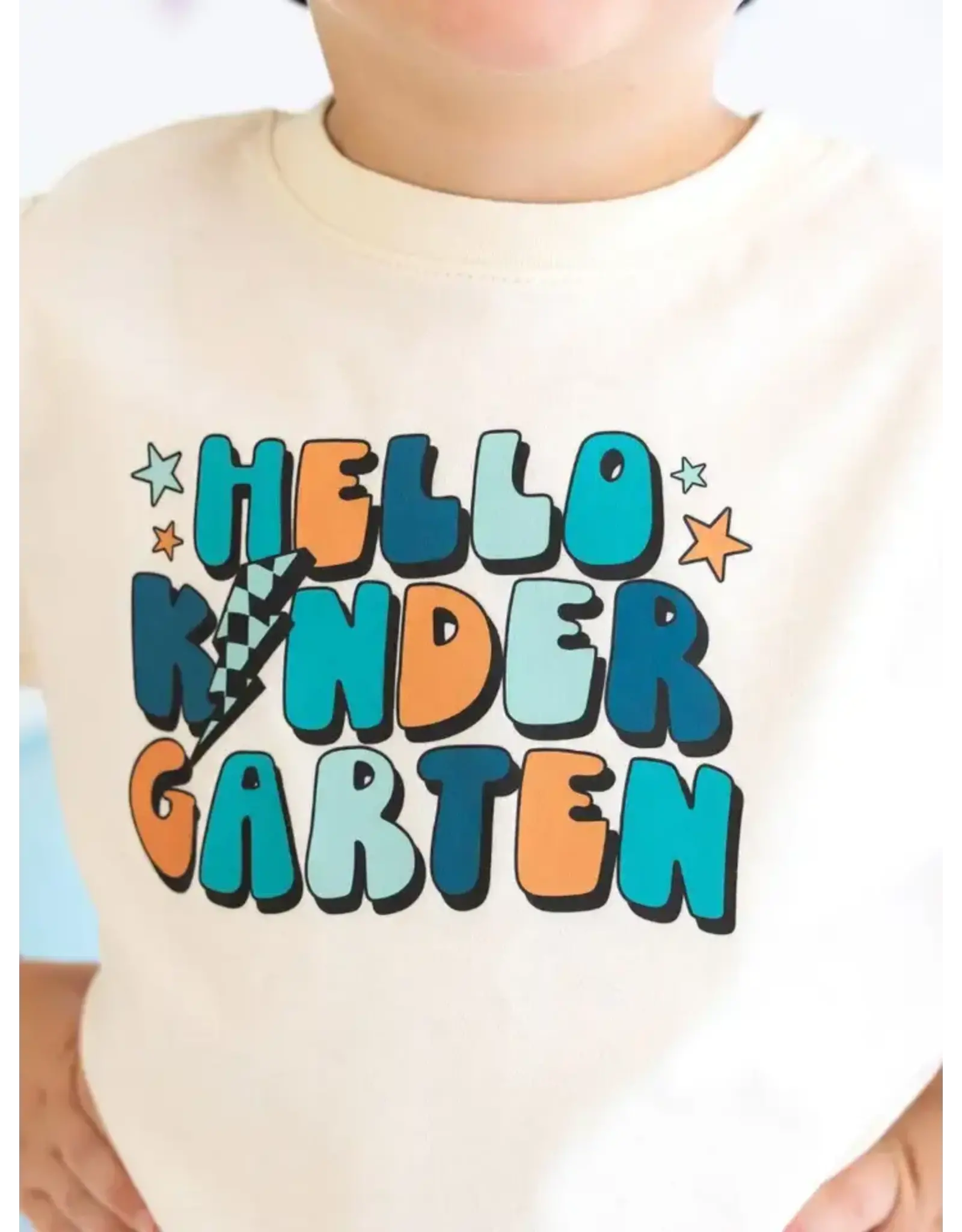 Sweet Wink- Hello Kindergarten Shirt: Natural