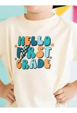 Sweet Wink Sweet Wink- Hello First Grade Shirt: Natural