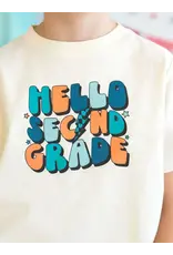 Sweet Wink- Hello Second Grade Shirt: Natural