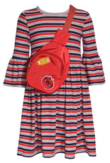 Bonnie  Jean Bonnie Jean- Stripe Rib Knit Dress w/ Cross Body Bag