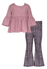 Bonnie  Jean Bonnie Jean- Blush Bell Sleeve w/ Flare Pants