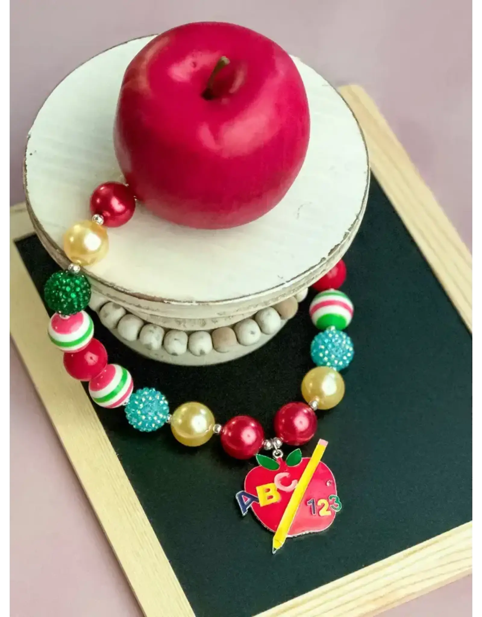 Multicolored ABC Apple Chunky Necklace
