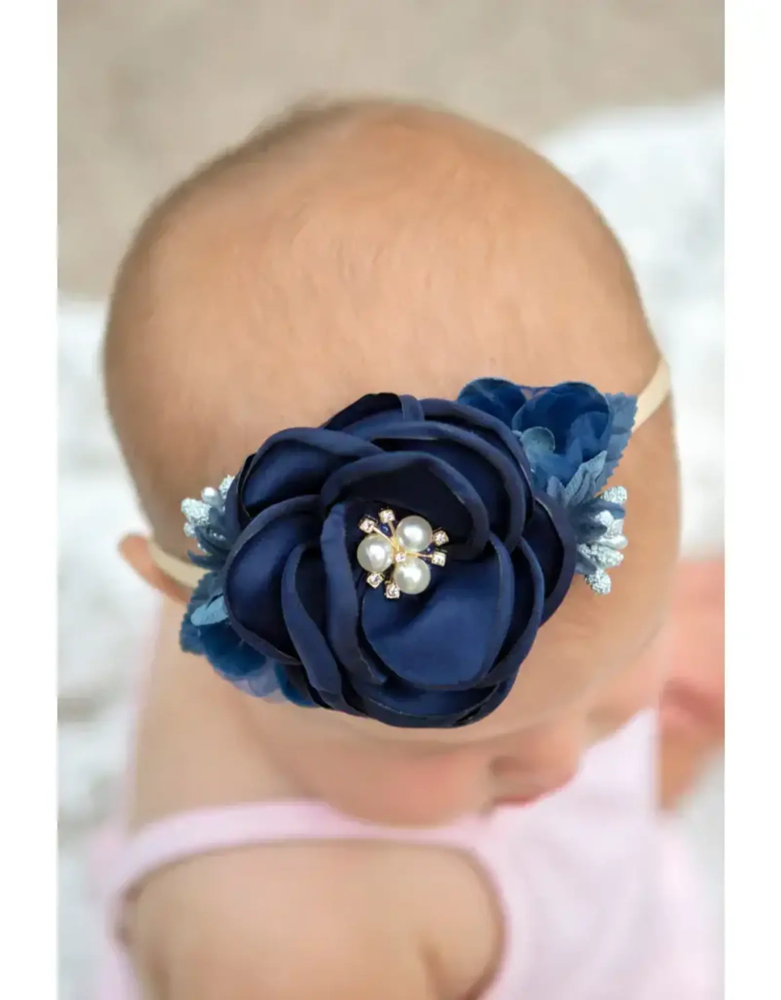 Layered Navy Petal Flower Headband