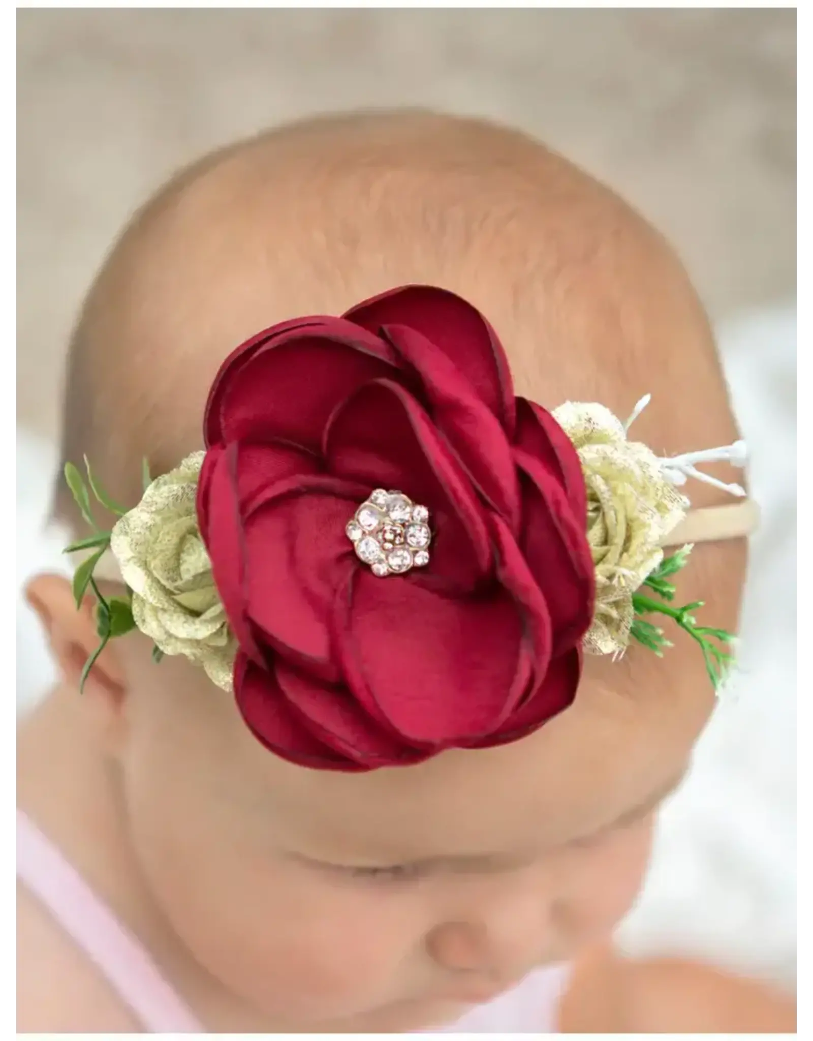Layered Burgundy Petal Flower Headband