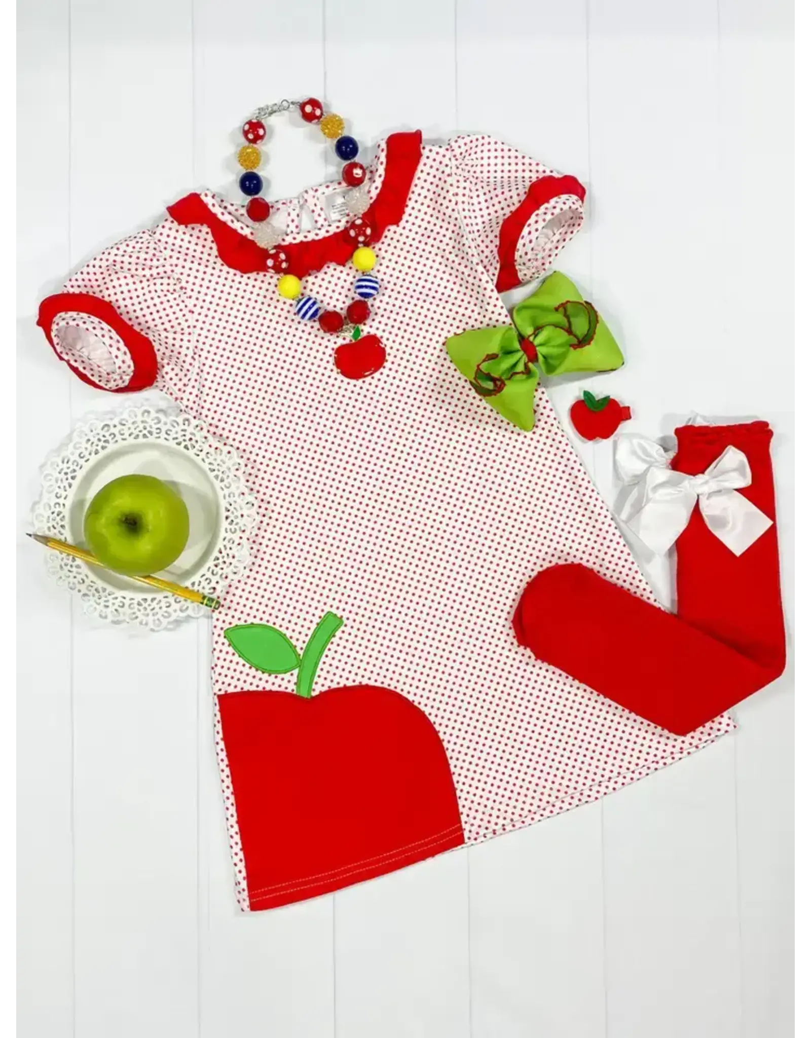 Red & White Polka Dot Apple Dress