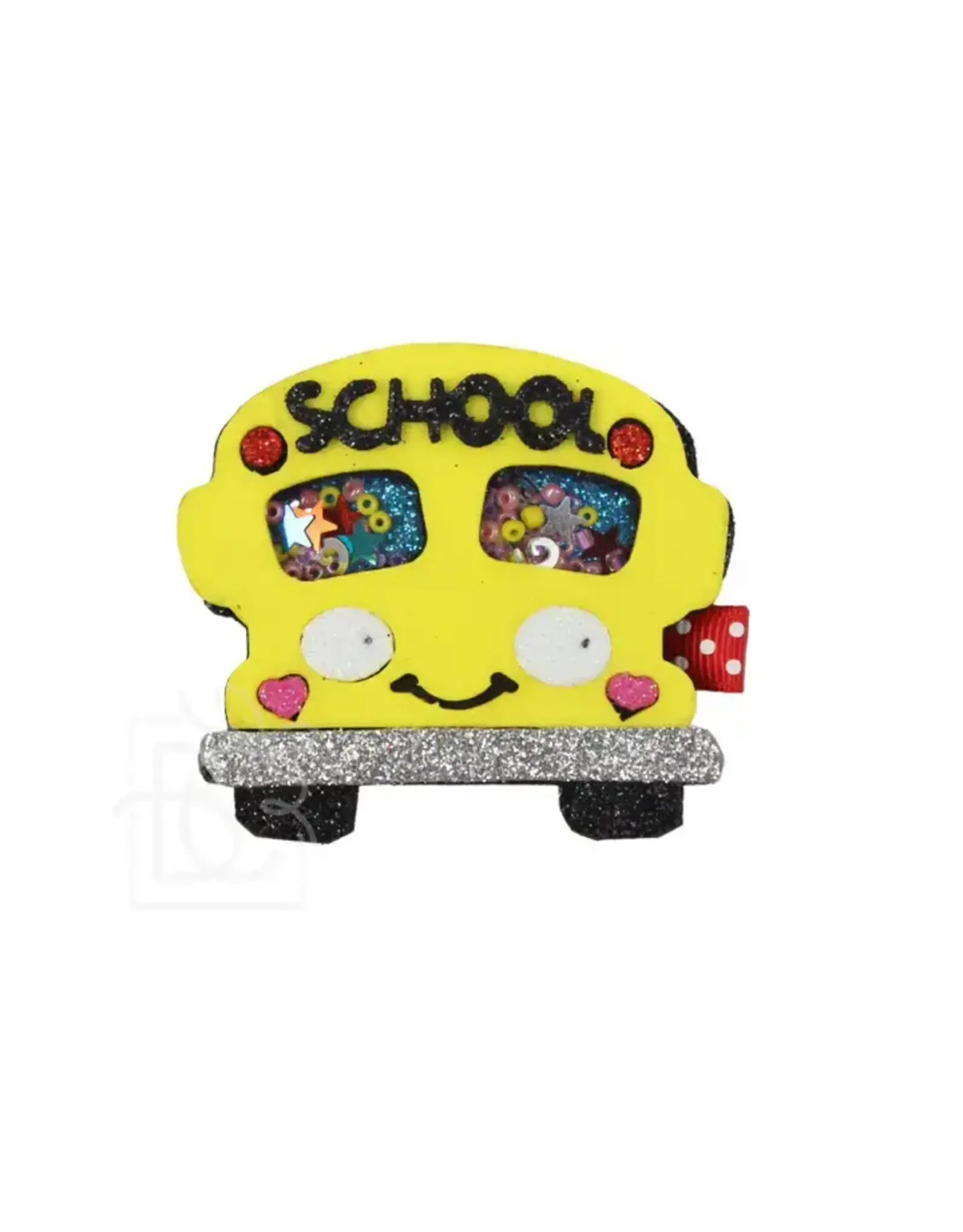 Beyond Creations Beyond Creations- Glitter Shaker School Bus on Pinch Clip