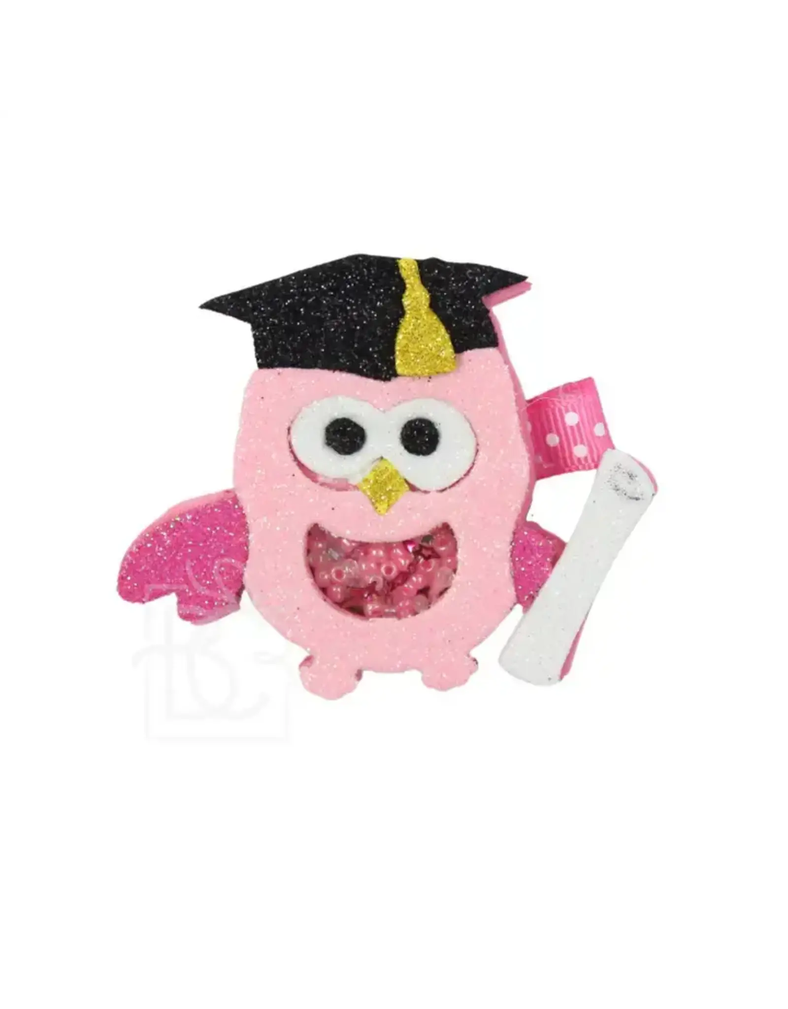Beyond Creations Beyond Creations- Glitter Shaker Pink Owl on Pinch Clip