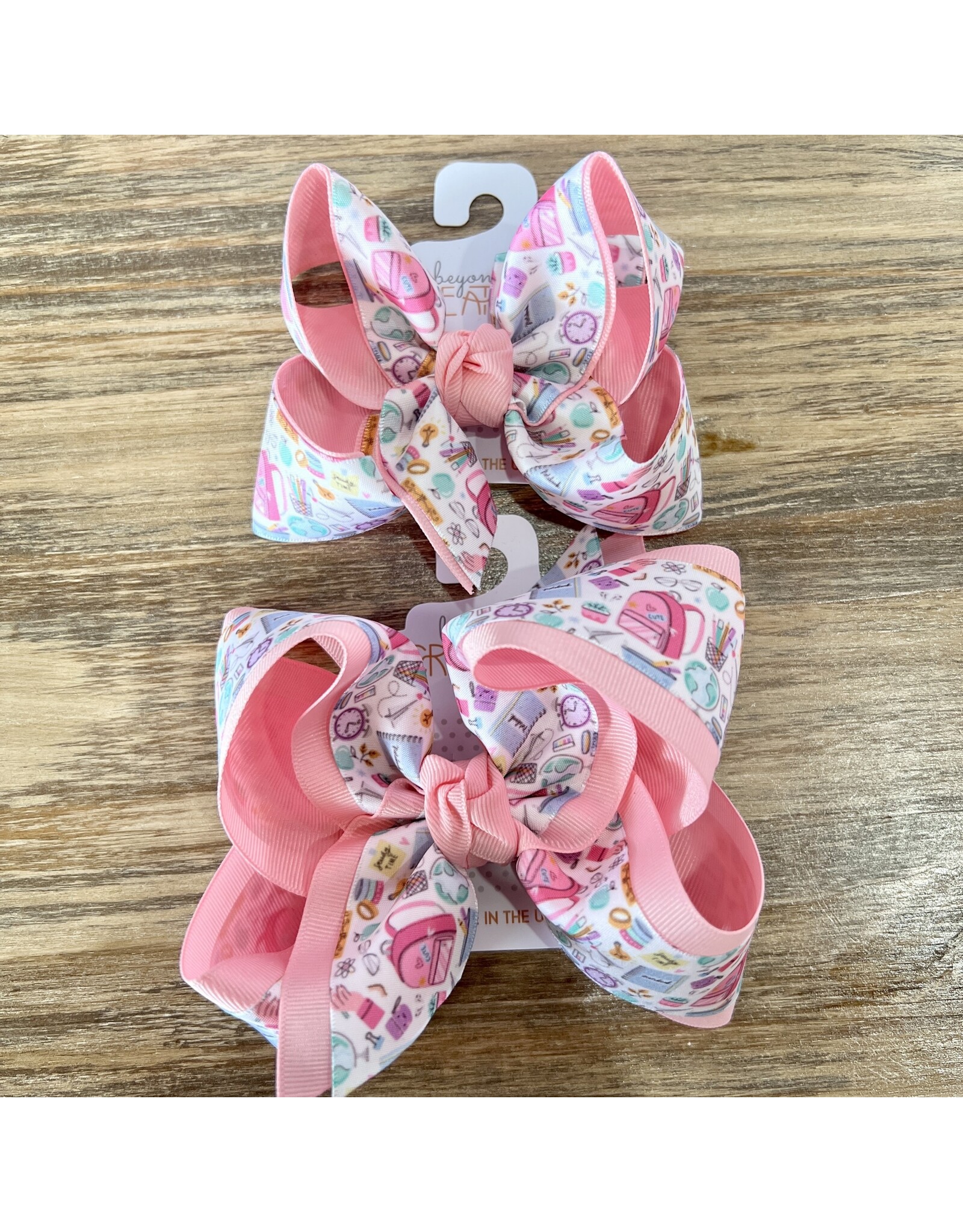 Beyond Creations Beyond Creations- Pink Backpack Ribbon Layered Knot Bow
