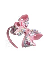 Beyond Creations Beyond Creations- Pink/Backpack Ribbon 5.5" Layered Knot Bow on Hard Headband