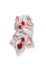 Beyond Creations Beyond Creations- Apple Embroidered Crochet Edge Knot Bow