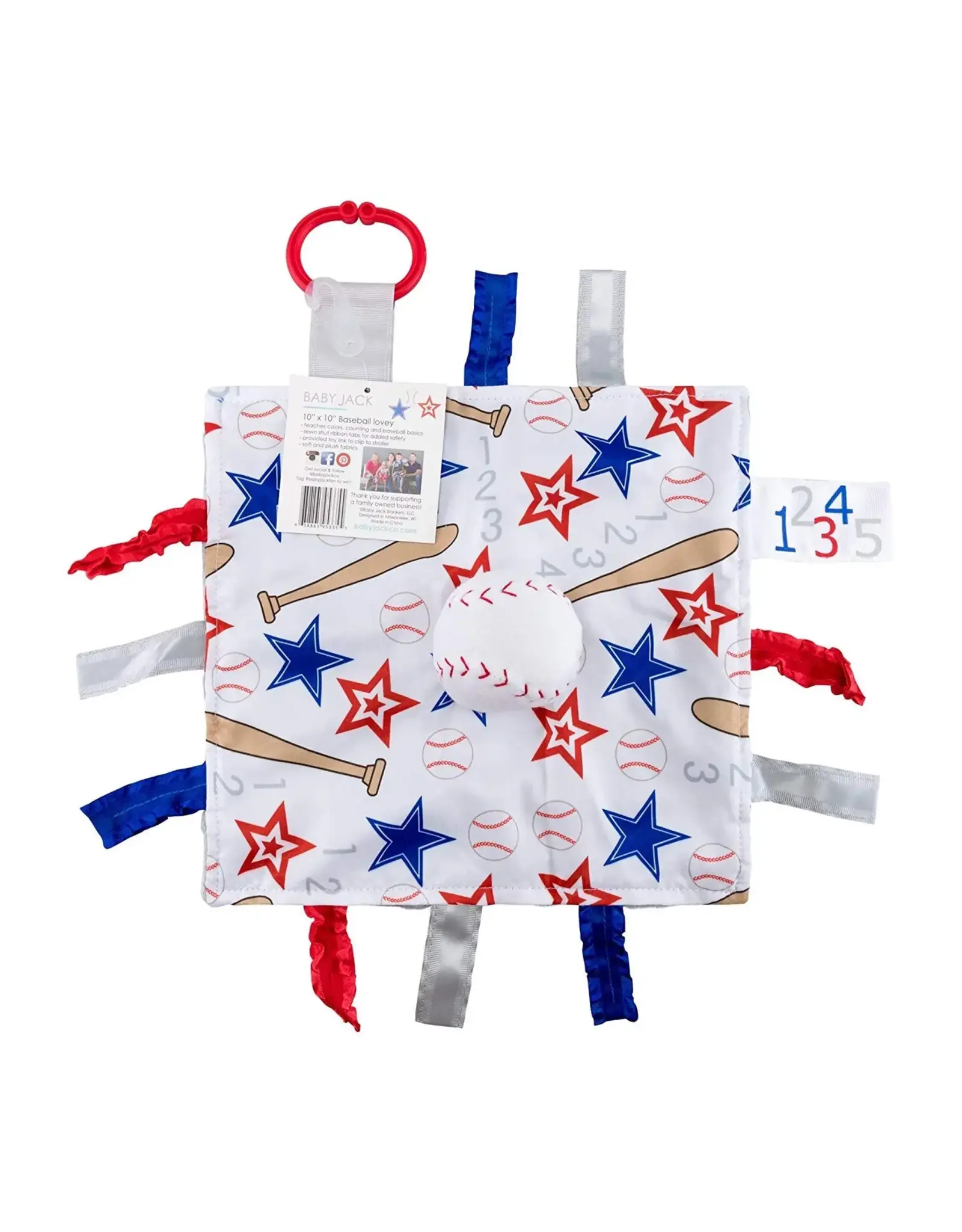 Baby Jack & Company Baby Jack & Co. - Baseball Lovey Tag Stroller Toy 10’ x 10’