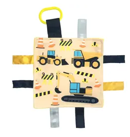 Baby Jack & Company Baby Jack & Co.- Construction Worker & Trucks Crinkle Tag Toy Teether 8’ x 8’
