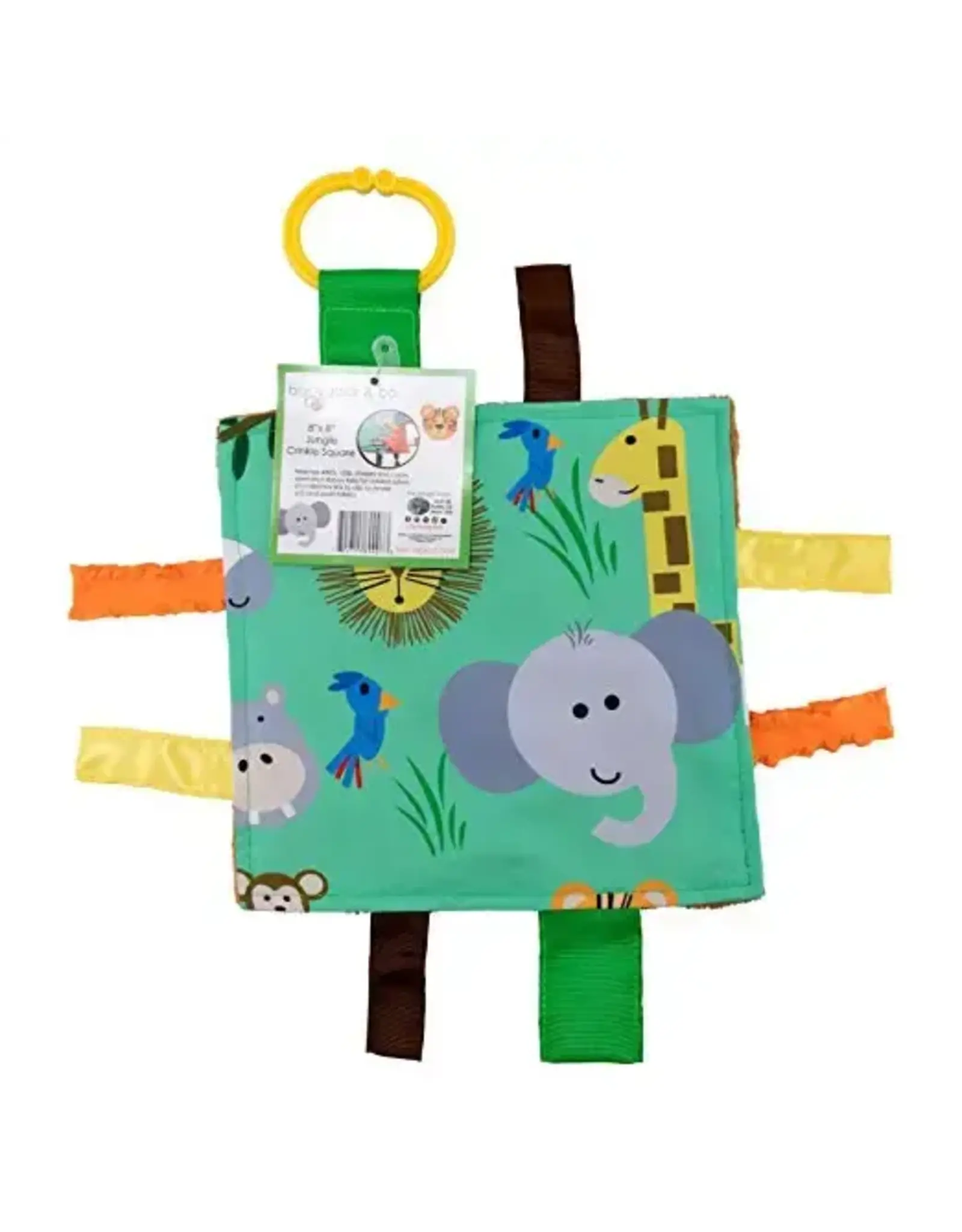 Baby Jack & Company Baby Jack & Co.- Jungle Zoo Crinkle Tag Toy Teether 8’ x 8’
