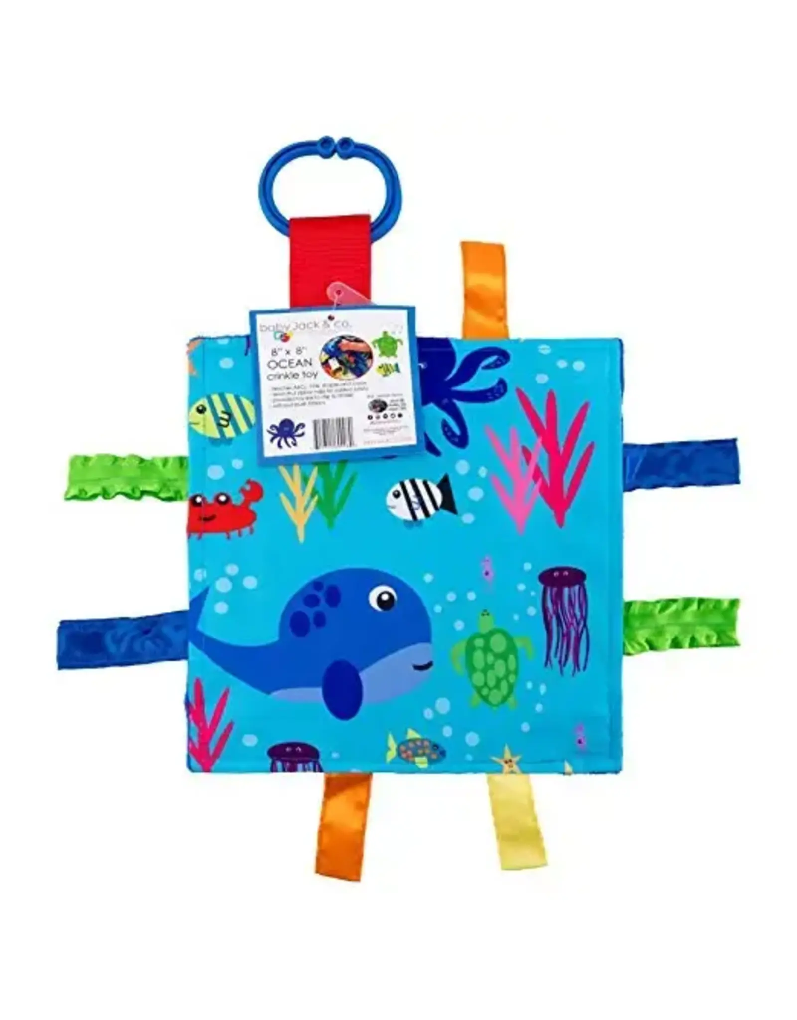 Baby Jack & Company Baby Jack & Co.- Ocean Fish Crinkle Tag Toy Teether 8’ x 8’