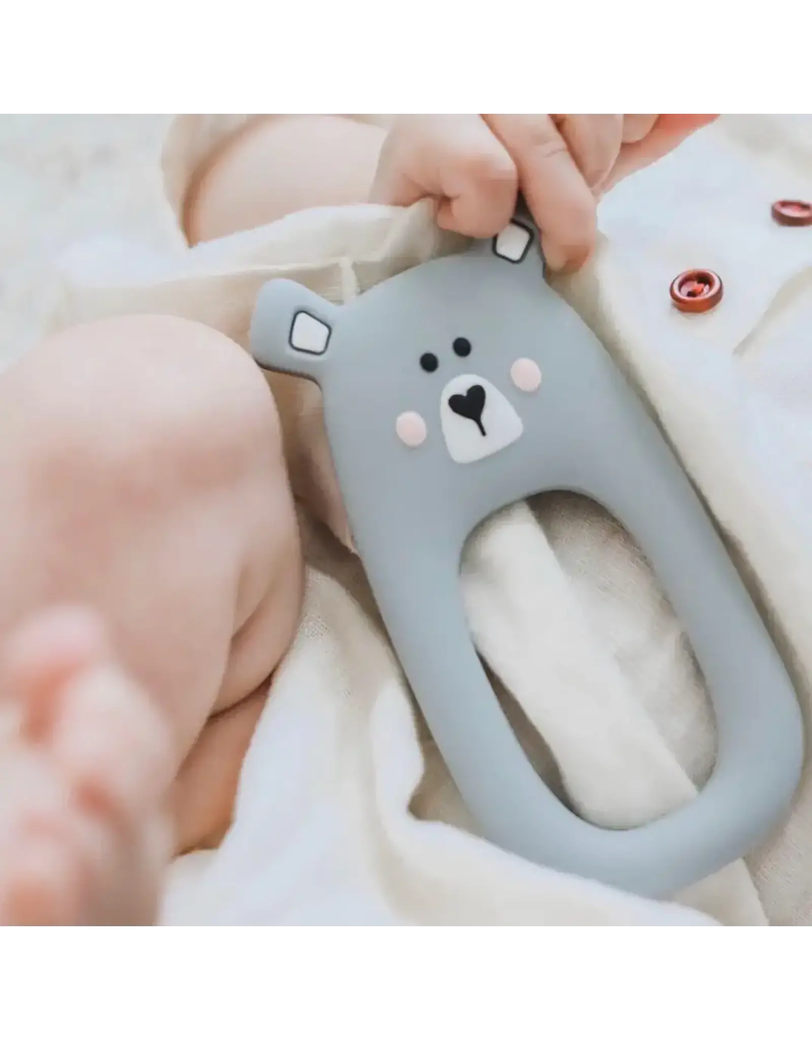 Little Cheeks Little  Cheeks- Grey Bear Teether