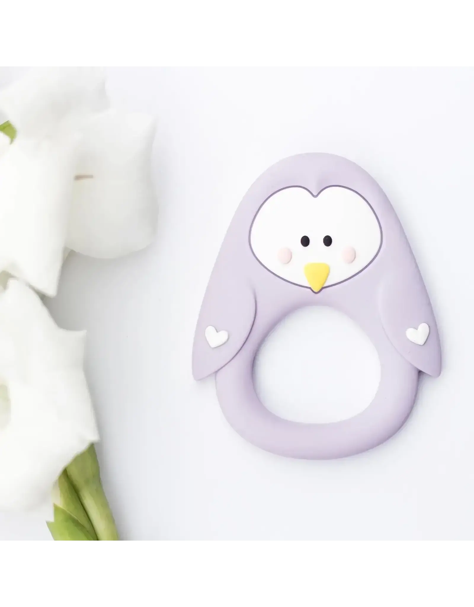 Little Cheeks Little Cheeks- Lilac Penguin Teether