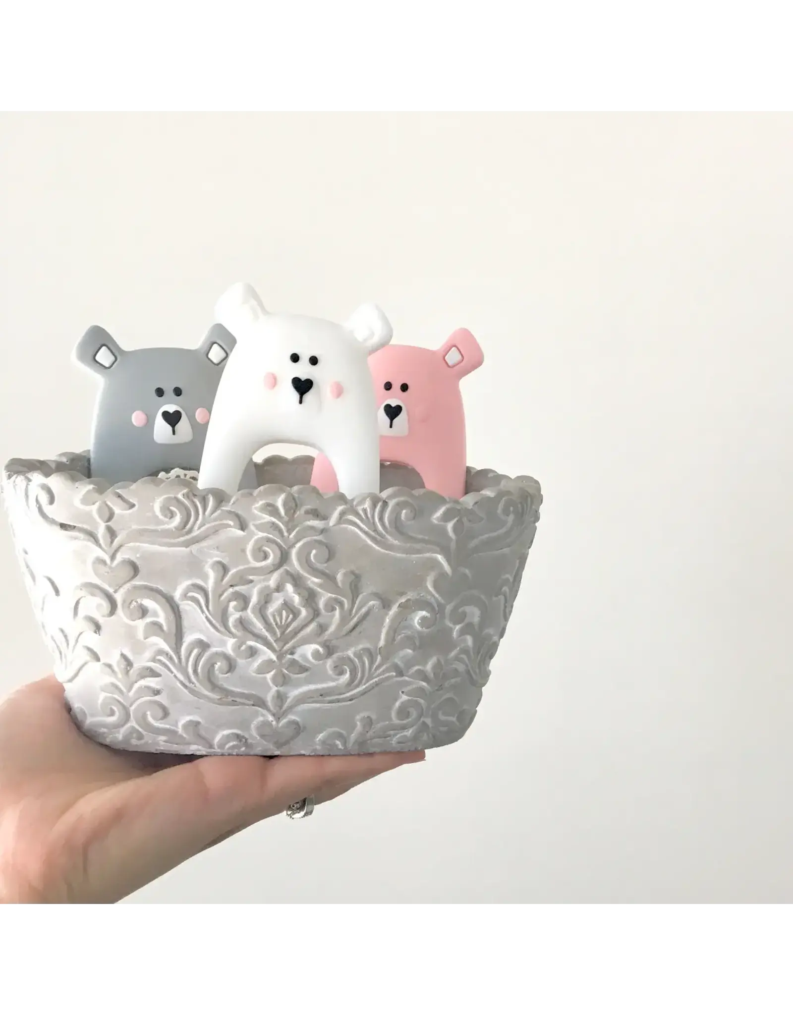 Little Cheeks Little Cheeks- White Bear Teether