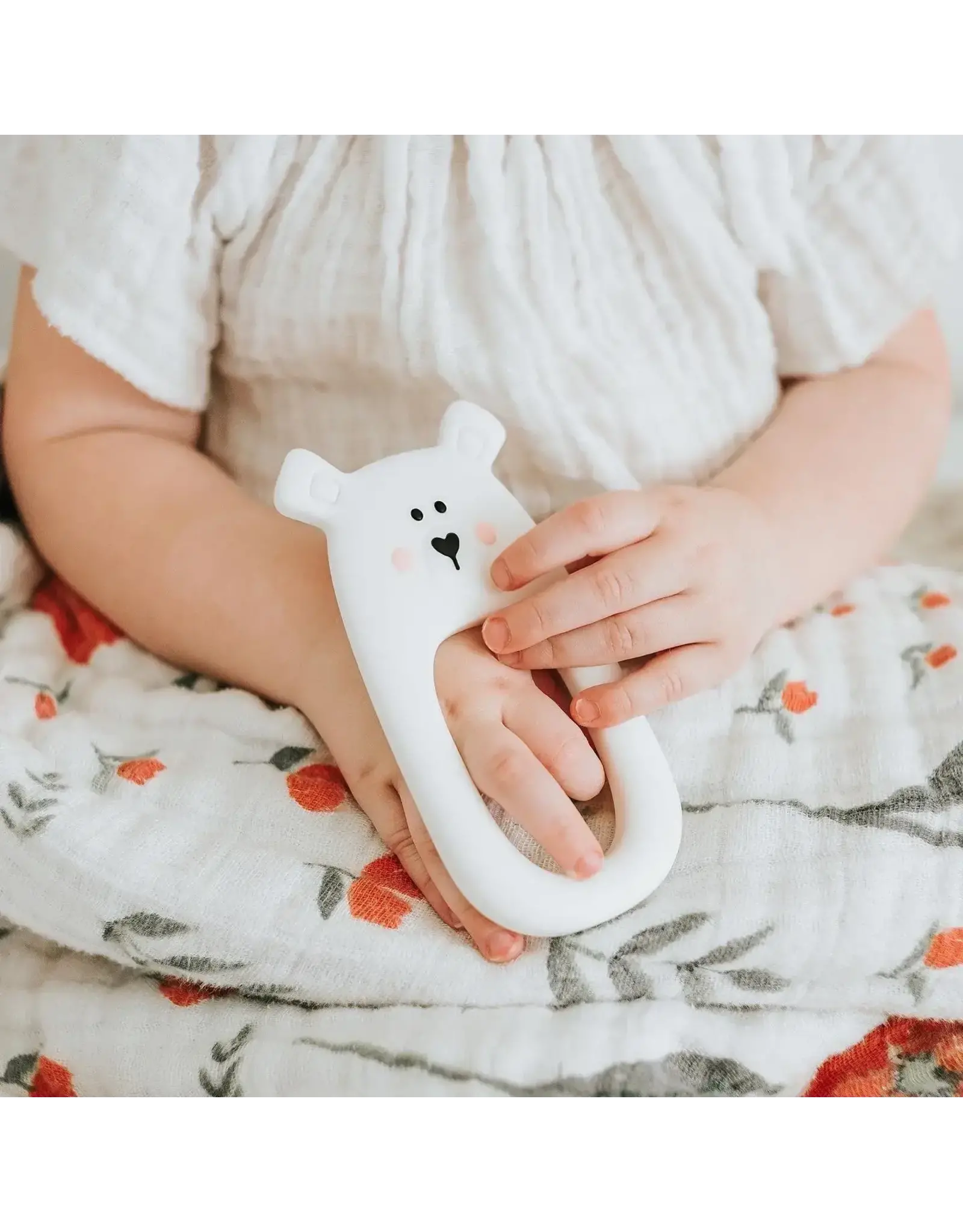 Little Cheeks Little Cheeks- White Bear Teether