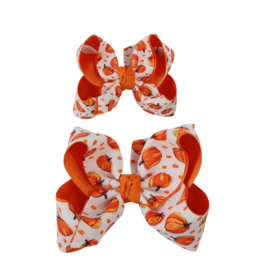 Beyond Creations Beyond Creations- Orange Pumpkin Layered Knot Bow