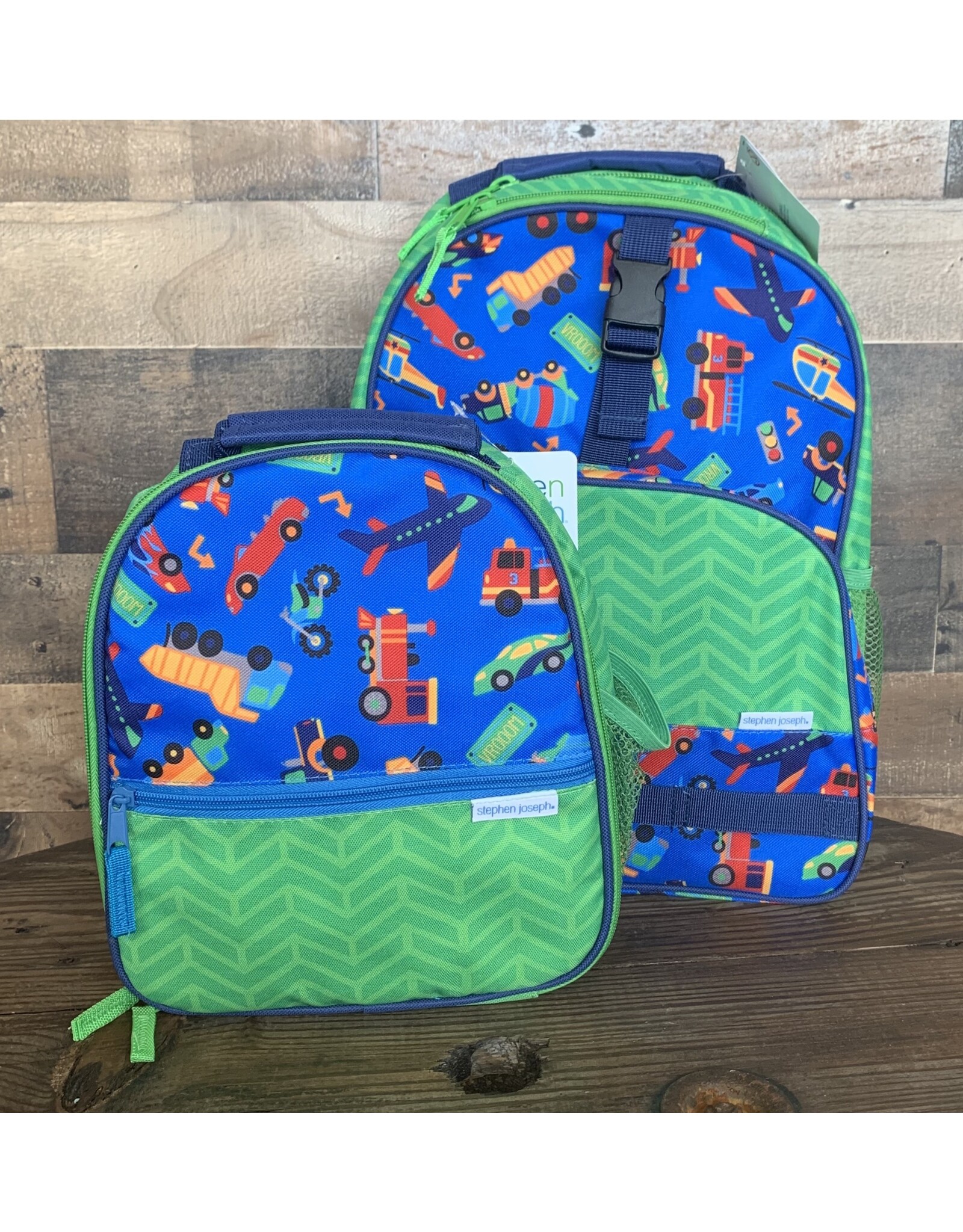 stephen joseph Stephen Joseph - All Over Print Backpack & Lunchbox Set: Transportation