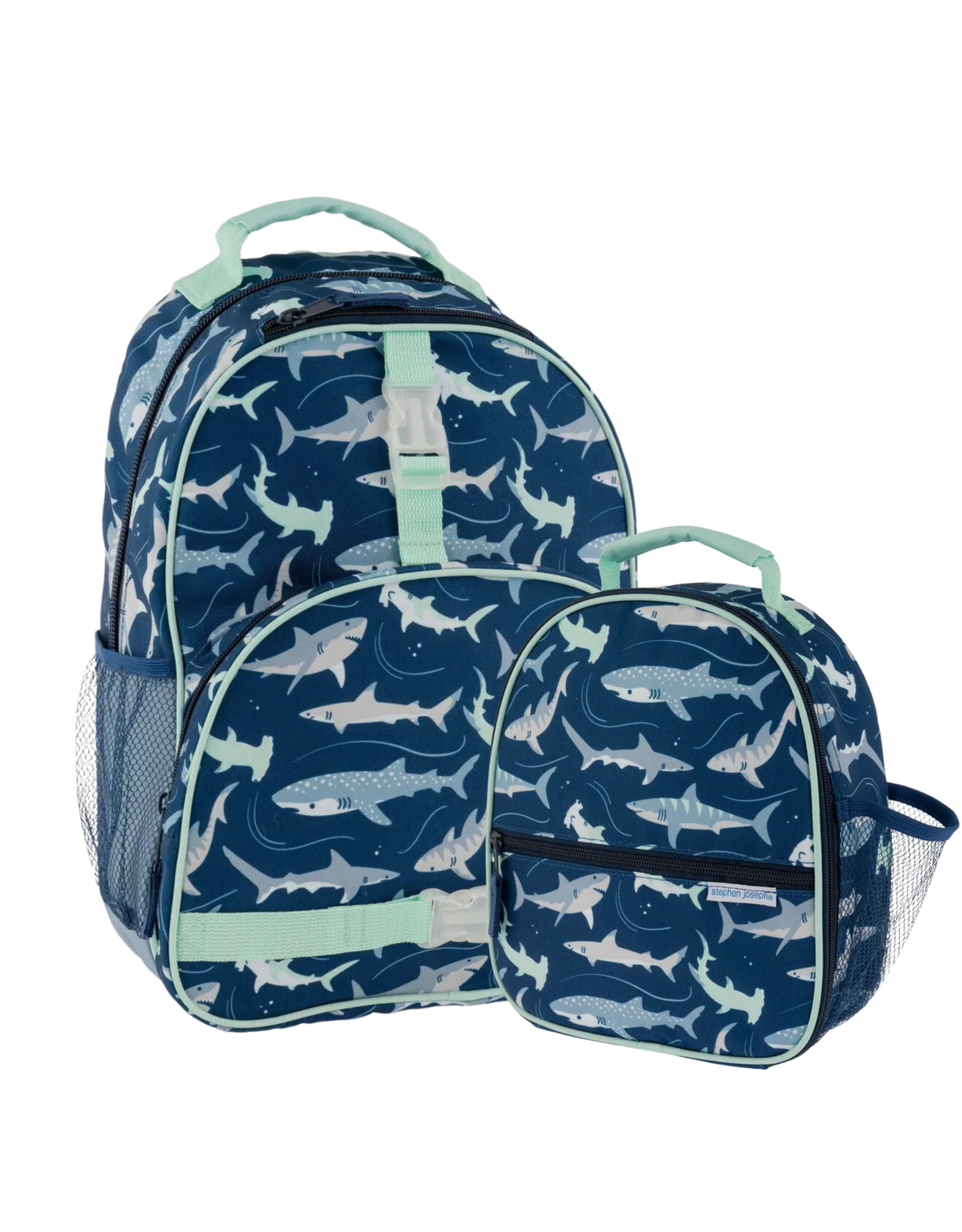 stephen joseph Stephen Joseph - All Over Backpack & Lunchbox Set: Navy Shark