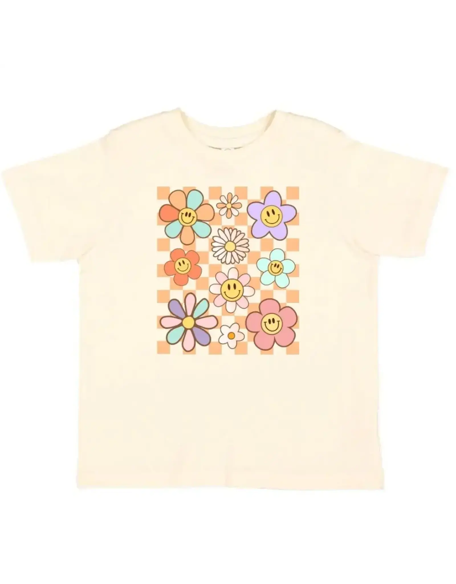 Sweet Wink- Daisy Doodle Check TShirt: Natural