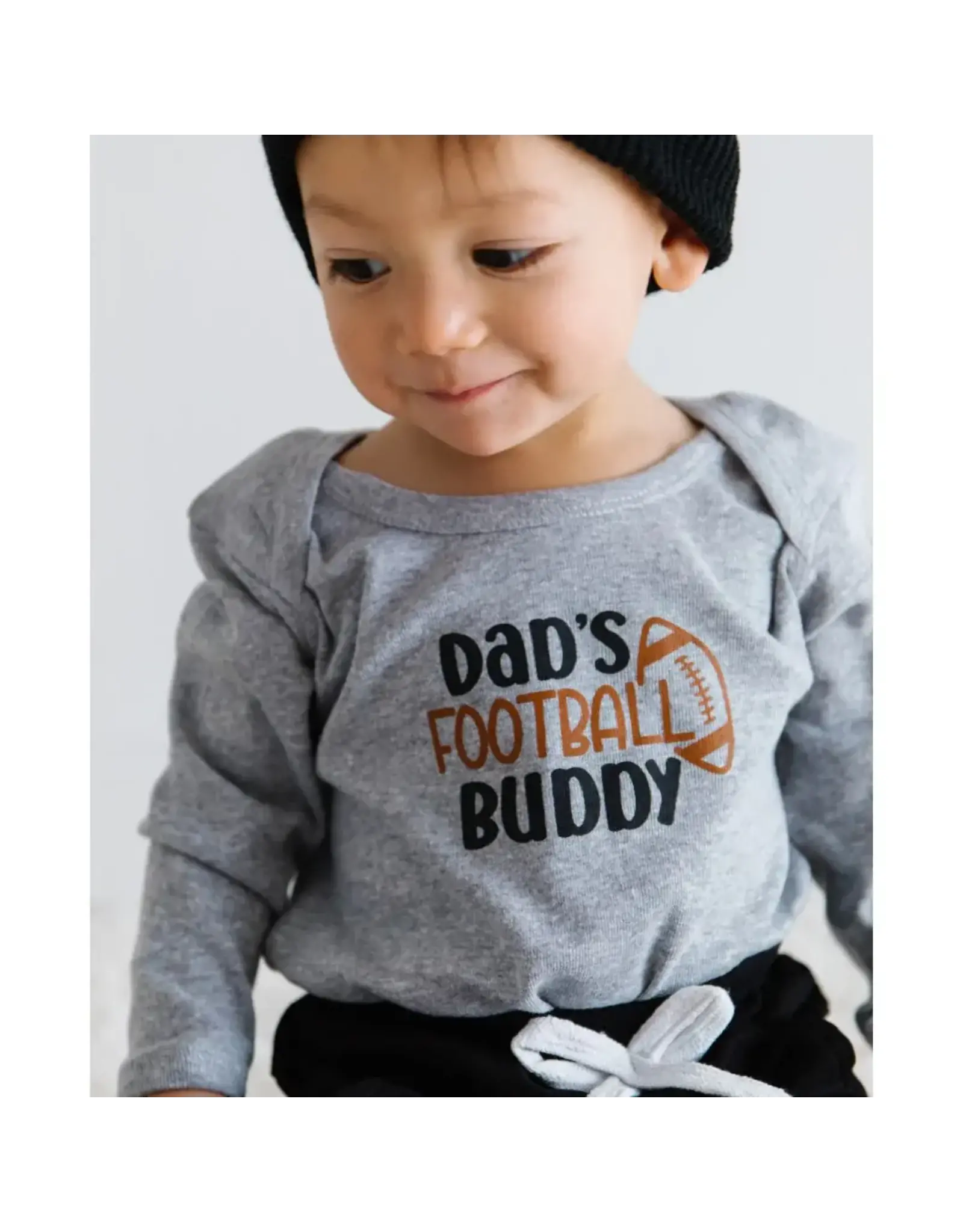 Sweet Wink- Dad’s Football Buddy L/S Gray Bodysuit