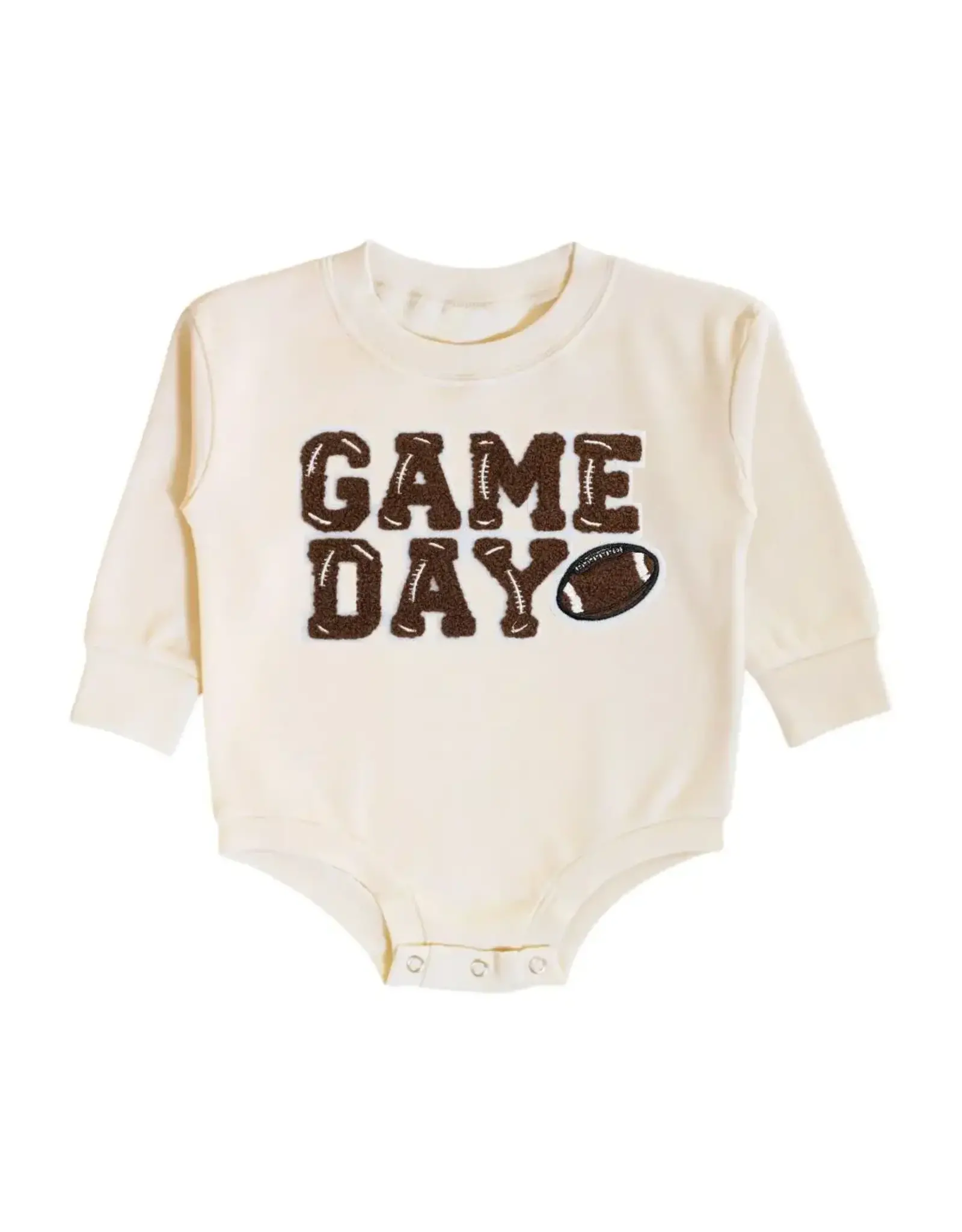 Sweet Wink Sweet Wink- GAMEDAY Patch L/S Natural Romper