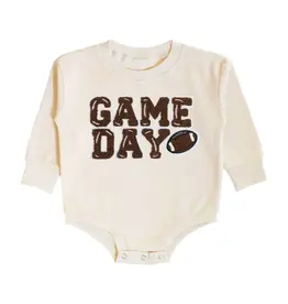 Sweet Wink Sweet Wink- GAMEDAY Patch L/S Natural Romper