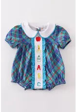 Teal Apple ABC Embroidery Bubble