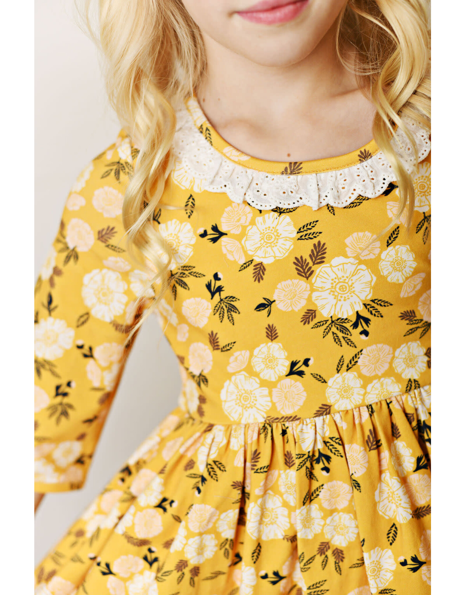 Serendipity Serendipity- Golden Floral Eyelet Dress