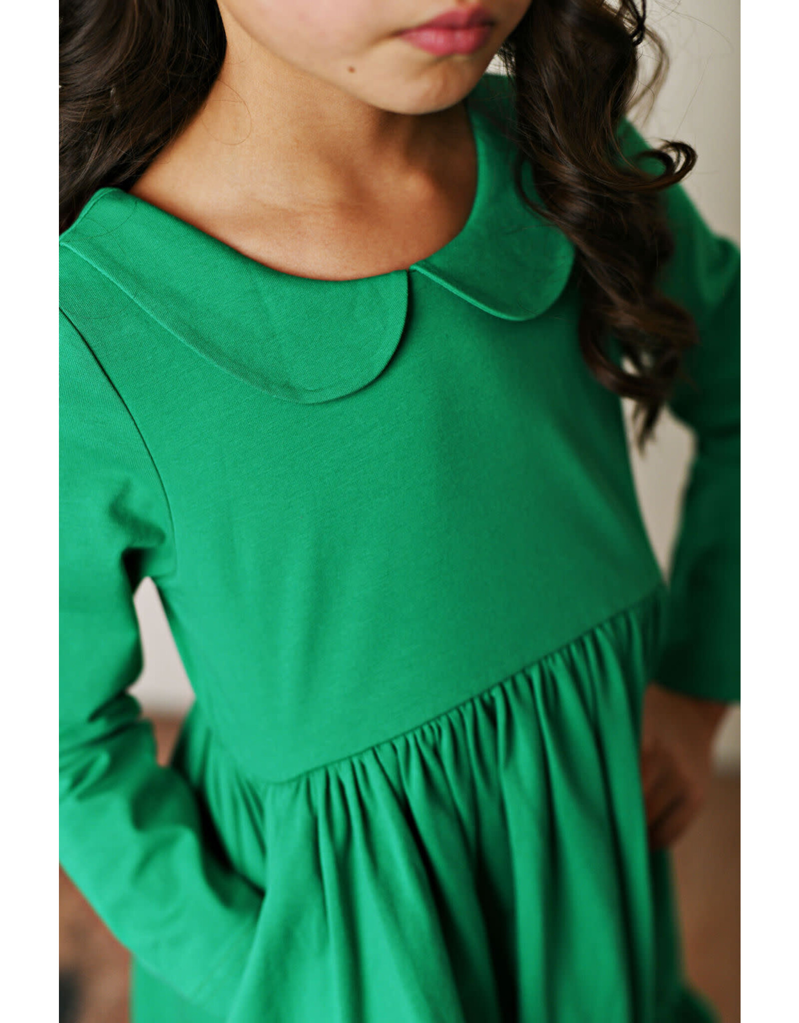 Serendipity Serendipity-  Green Peter Pan Pocket Dress