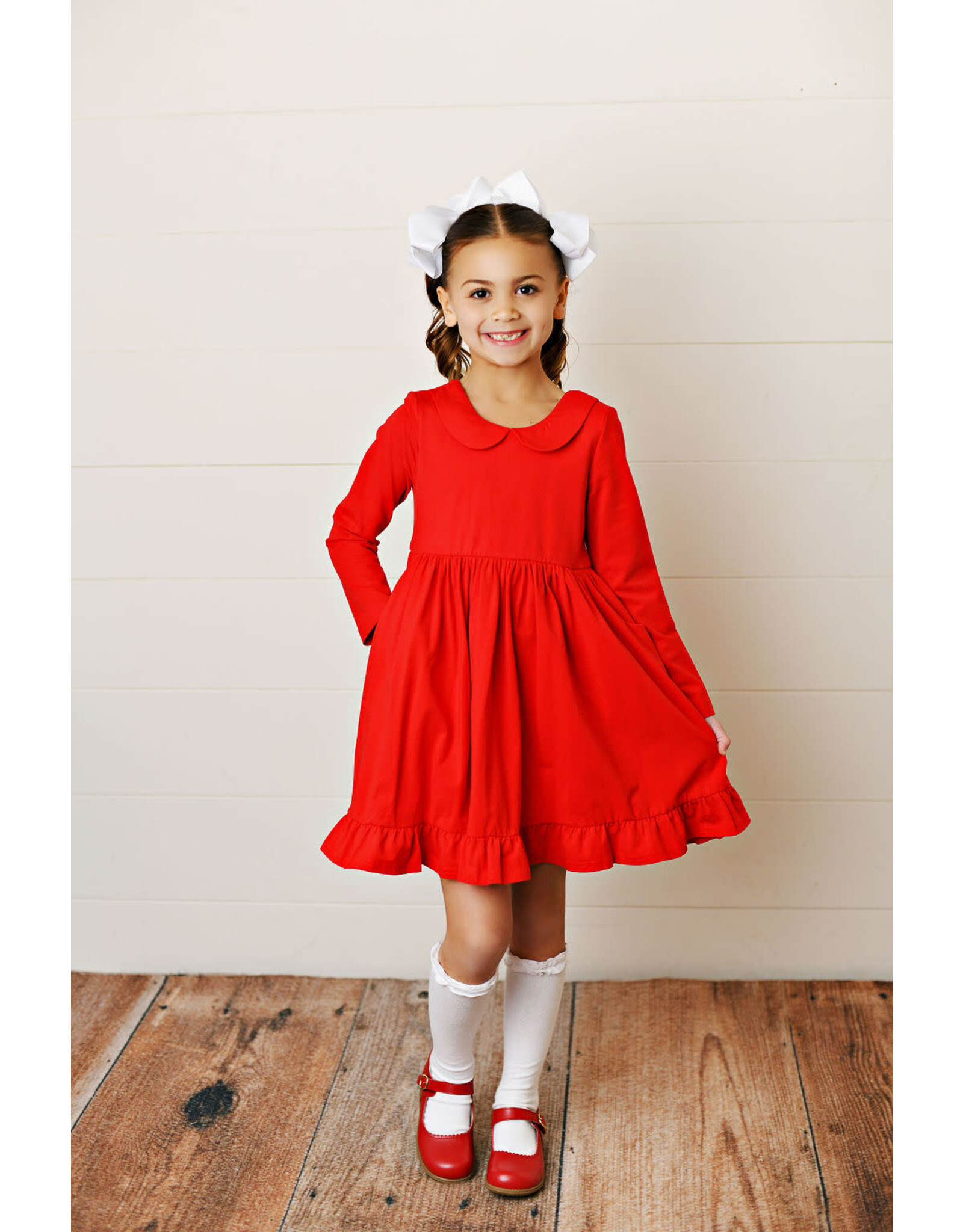 Serendipity Serendipity- Red Peter Pan Pocket Dress