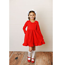 Serendipity Serendipity- Red Peter Pan Pocket Dress