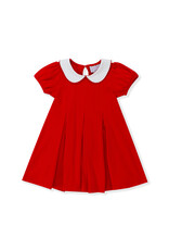 Serendipity Serendipity- Red Peter Pan Collar Pleat Dress