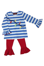 Millie Jay Millie Jay- Christmas Lights Appl Ruffle Pant Set