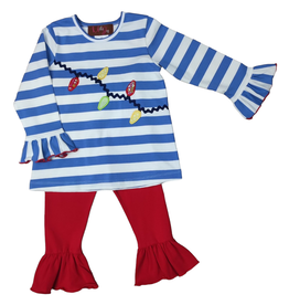 Millie Jay Millie Jay- Christmas Lights Appl Ruffle Pant Set