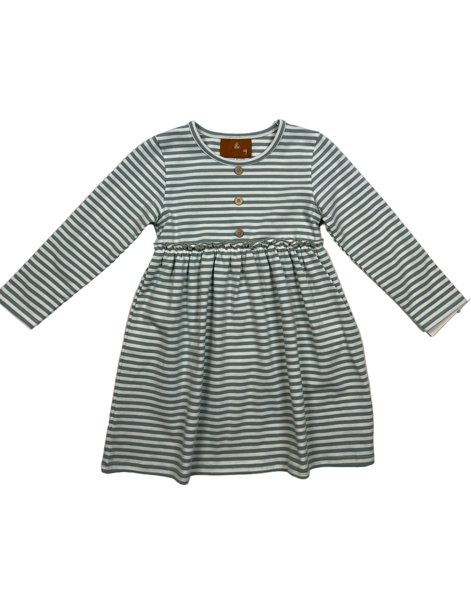 Millie Jay Millie Jay- Madison Dress: Sage Stripe