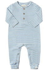 Me & Henry Me & Henry- Mason Romper: Blue/White Stripe