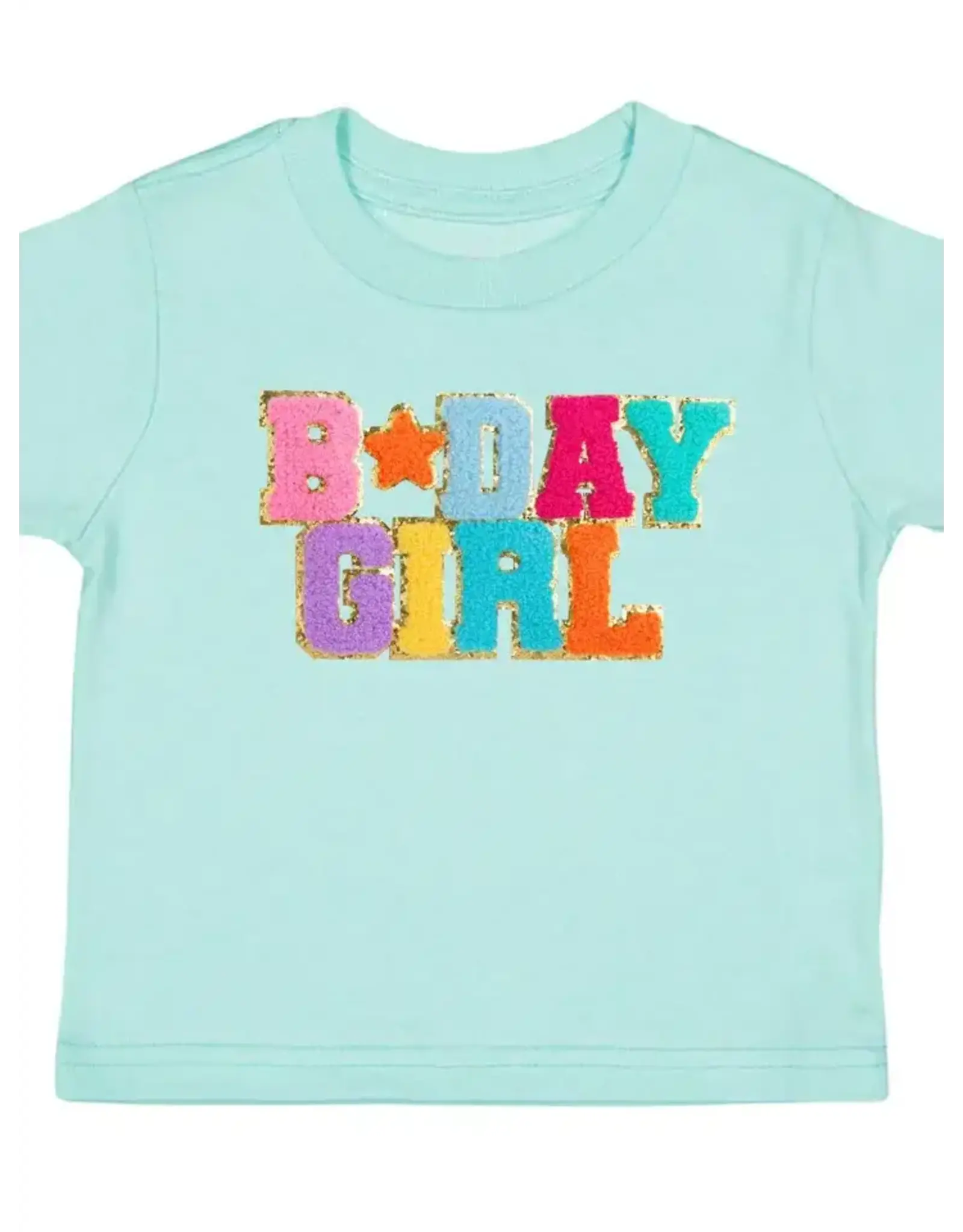 Sweet Wink Sweet Wink- BDAY Girl Patch S/S Aqua TShirt
