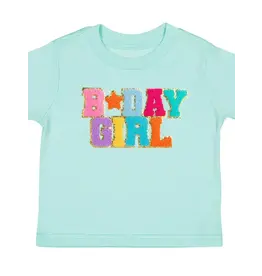 Sweet Wink Sweet Wink- BDAY Girl Patch S/S Aqua TShirt