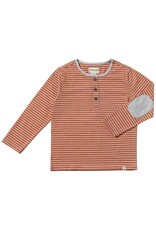 Me & Henry Me & Henry- Mascot Henley: Rust/Wht Stripe