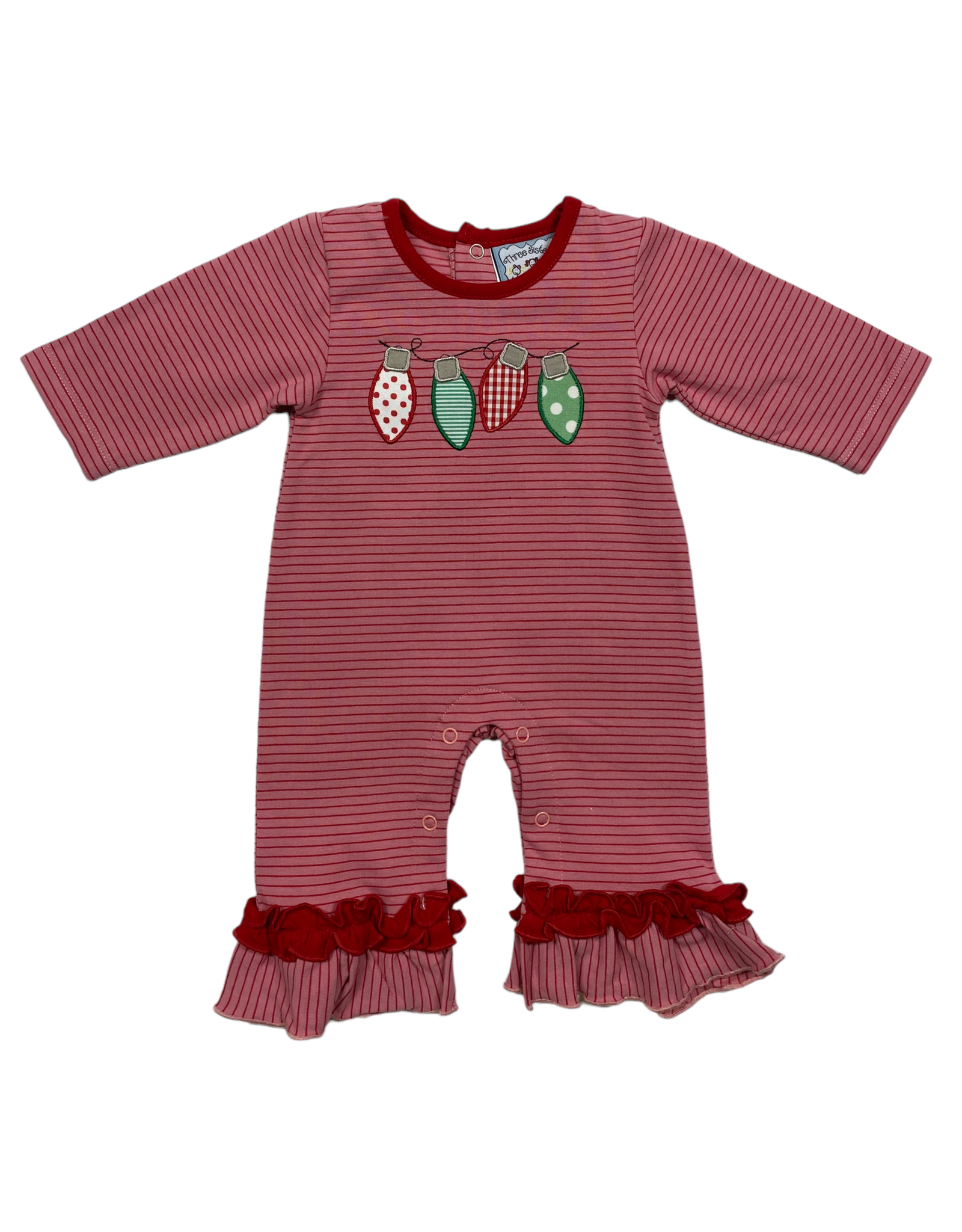 Three Sisters Three Sisters- Christmas Lights Girl Romper