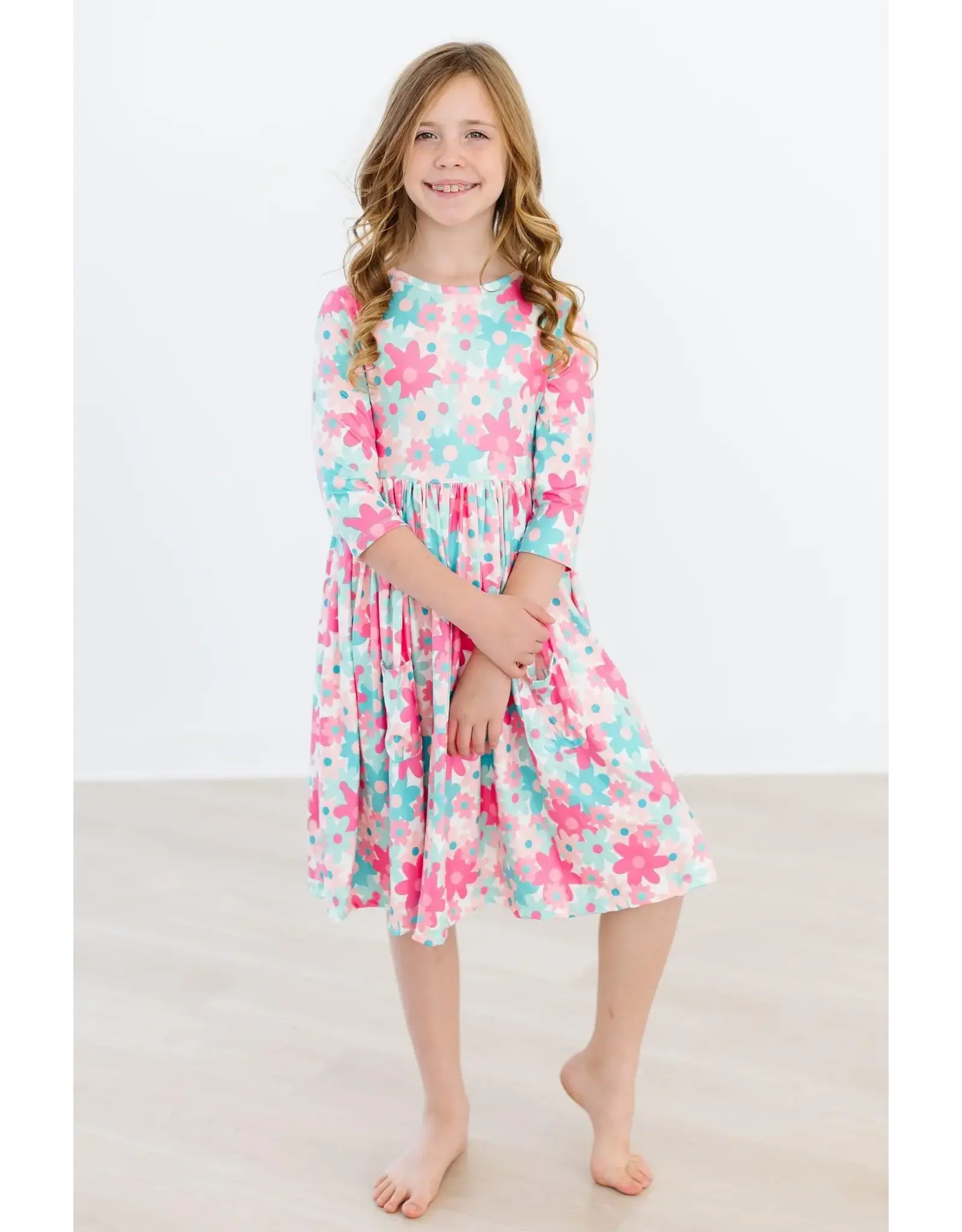 Mila & Rose Mila & Rose- Petal Perfection 3/4 Sleeve Pocket Twirl Dress