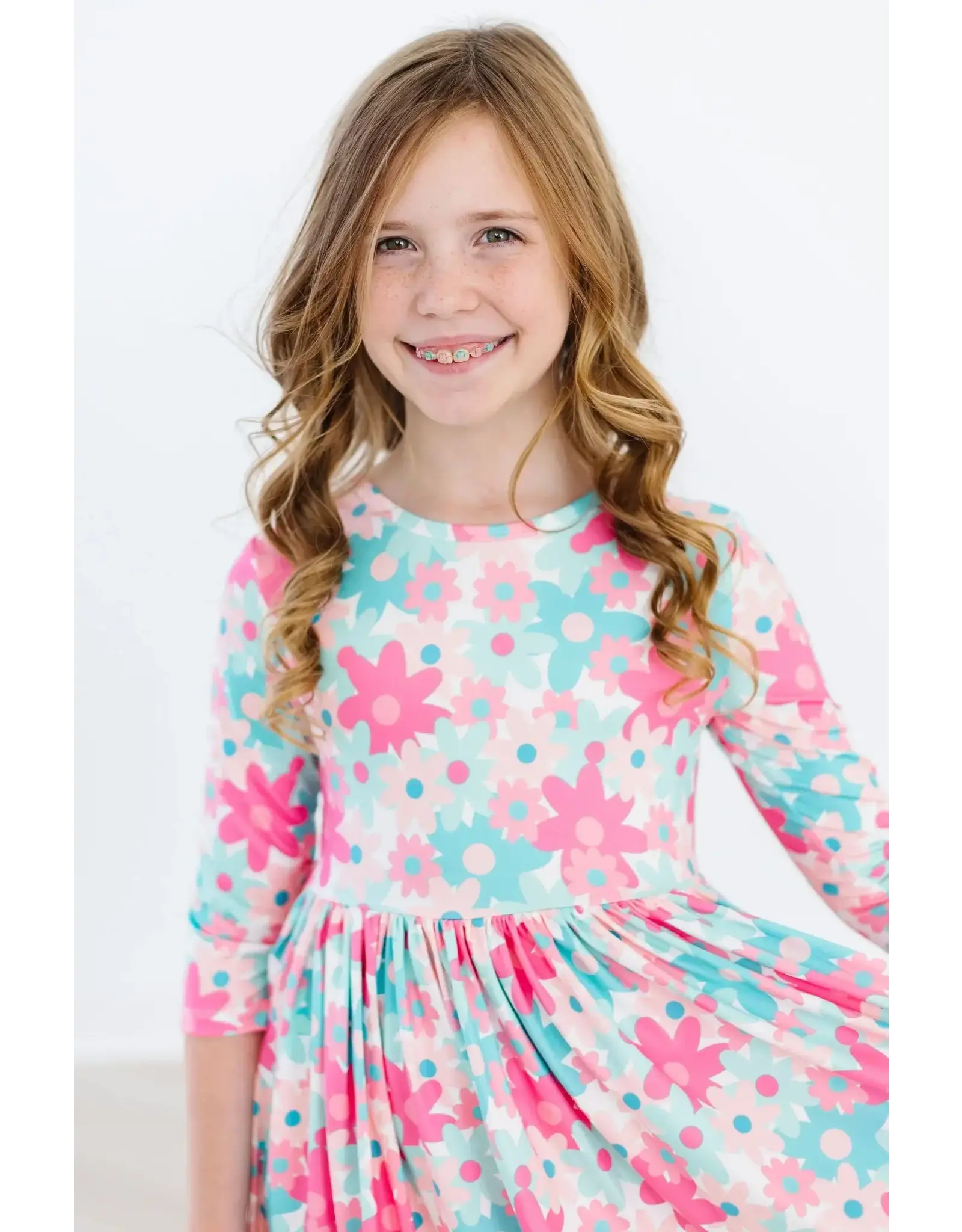 Mila & Rose Mila & Rose- Petal Perfection 3/4 Sleeve Pocket Twirl Dress