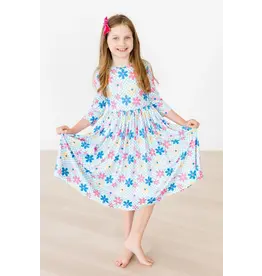 Mila & Rose Mila & Rose- Crazy Daisy 3/4 Sleeve Pocket Twirl Dress