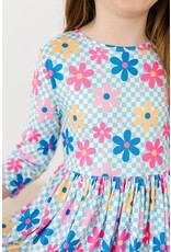 Mila & Rose Mila & Rose- Crazy Daisy 3/4 Sleeve Pocket Twirl Dress